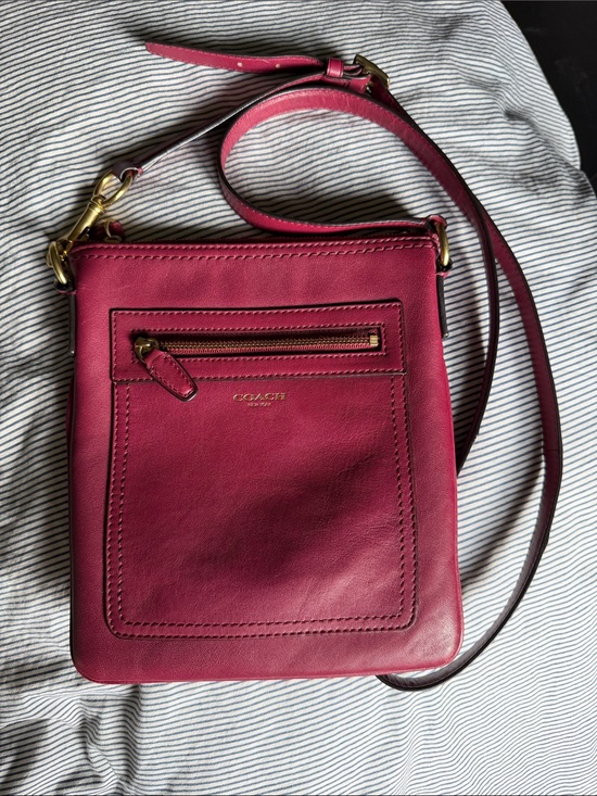 Coach Handbags - Vintage Coach Berry Leather Small Crossbody Bag with Gold Hardware